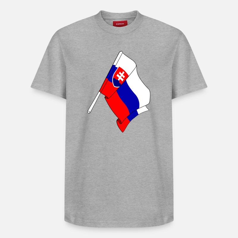 Drapeau de la Slovaquie - T-shirt unisexe décontracté en coton Supima – de SPREAD - gris chiné