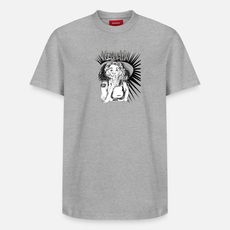 Afro-Chic-Vecter-Kunst - Relaxed Unisex Supima Cotton T-Shirt – von SPREAD - Grau meliert