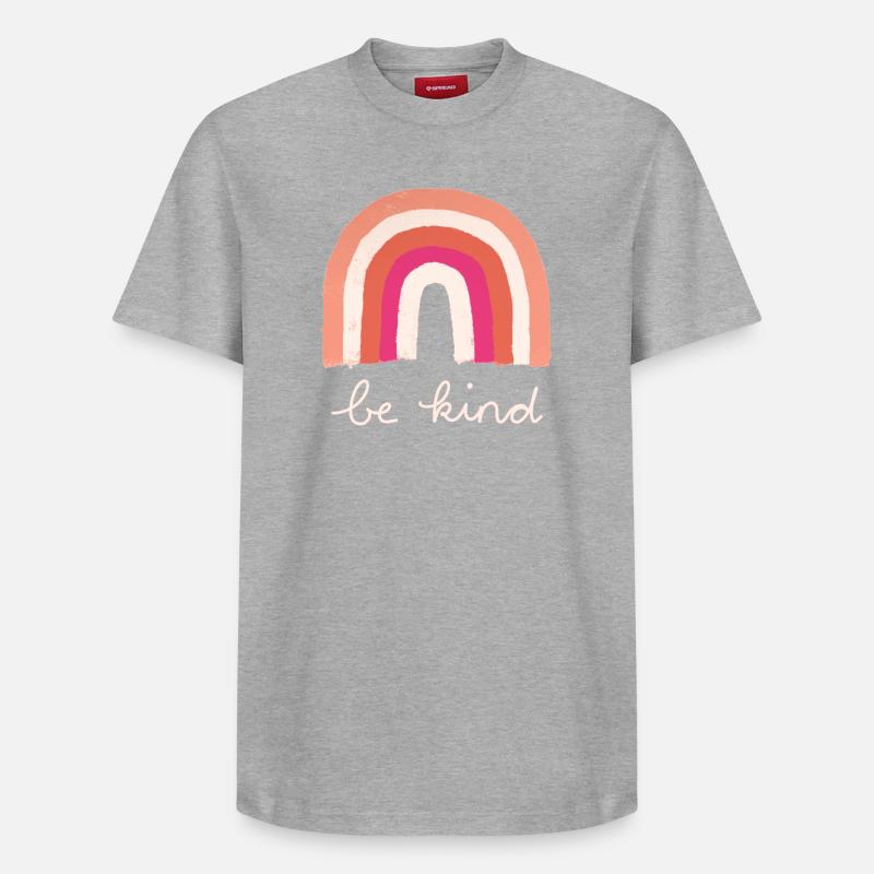 Be Kind Rainbow - Relaxed Unisex Supima Cotton T-Shirt – von SPREAD - Grau meliert
