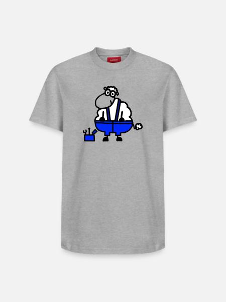 Craftsman's sheep, hero of labor - Relaxed Unisex Supima Cotton T-Shirt – by SPREAD - heather grey