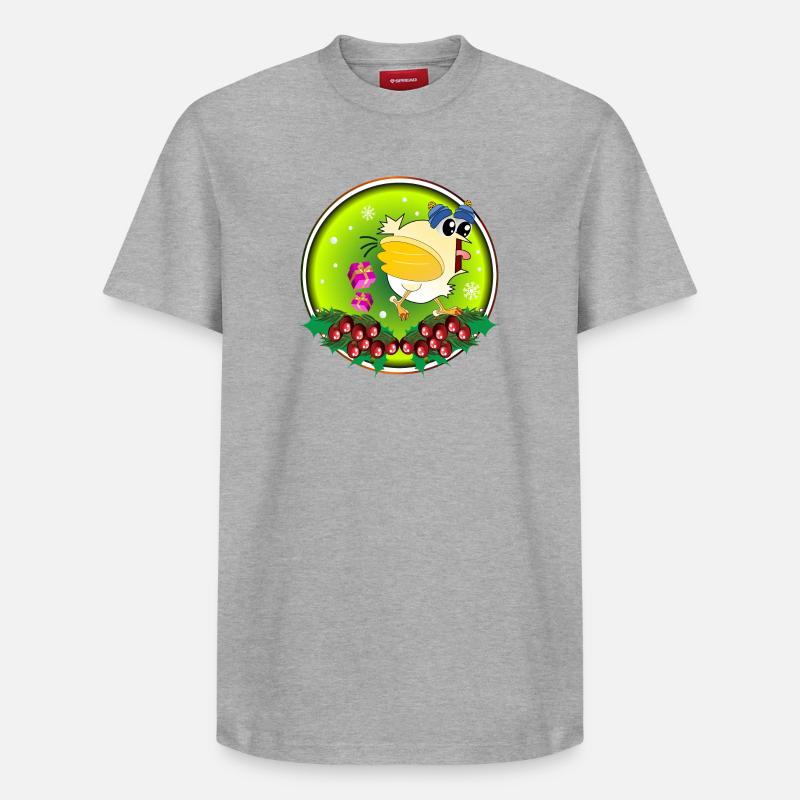 POULETS DE NOËL - T-shirt unisexe décontracté en coton Supima – de SPREAD - gris chiné