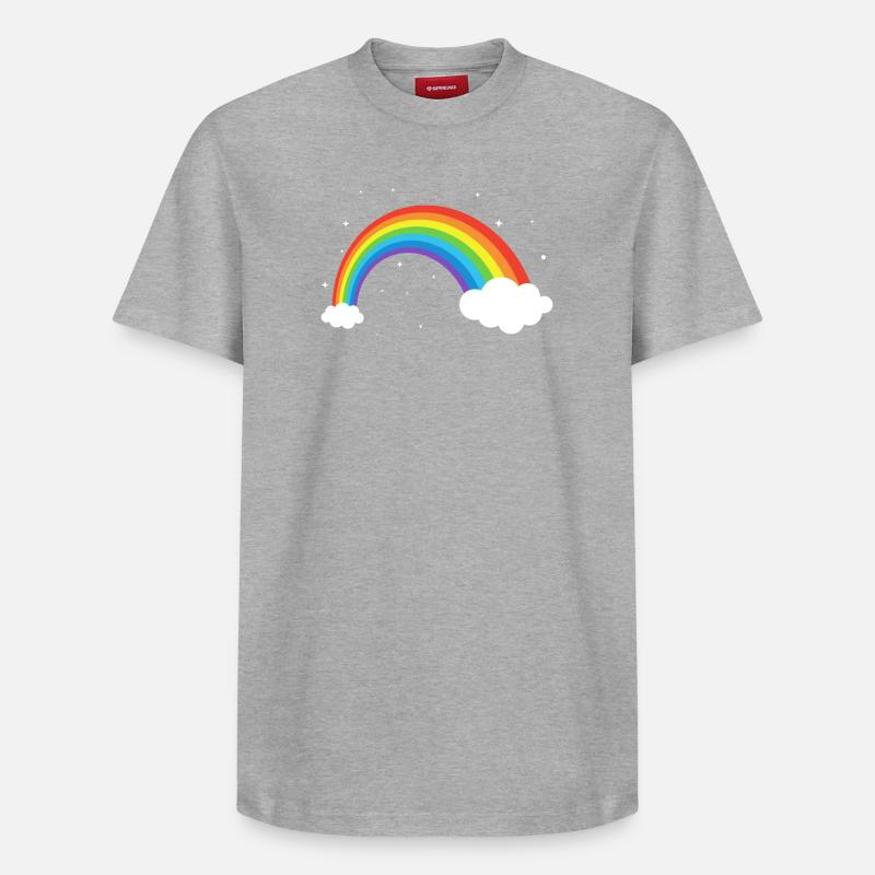 Arche arc-en-ciel cosmique - T-shirt unisexe décontracté en coton Supima – de SPREAD - gris chiné