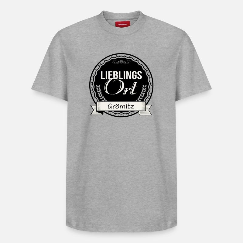 Lieblingsort Grömitz - Relaxed Unisex Supima Cotton T-Shirt – von SPREAD - Grau meliert