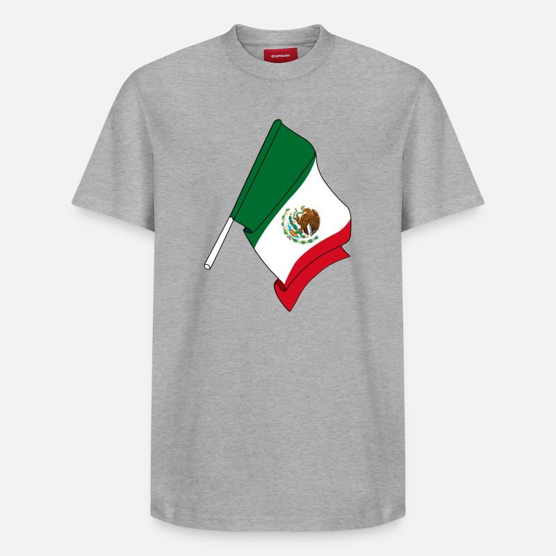 Drapeau du Mexique - T-shirt unisexe décontracté en coton Supima – de SPREAD - gris chiné