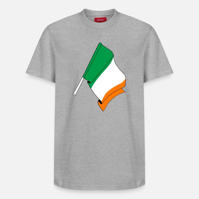 Drapeau de l’Irlande - T-shirt unisexe décontracté en coton Supima – de SPREAD - gris chiné