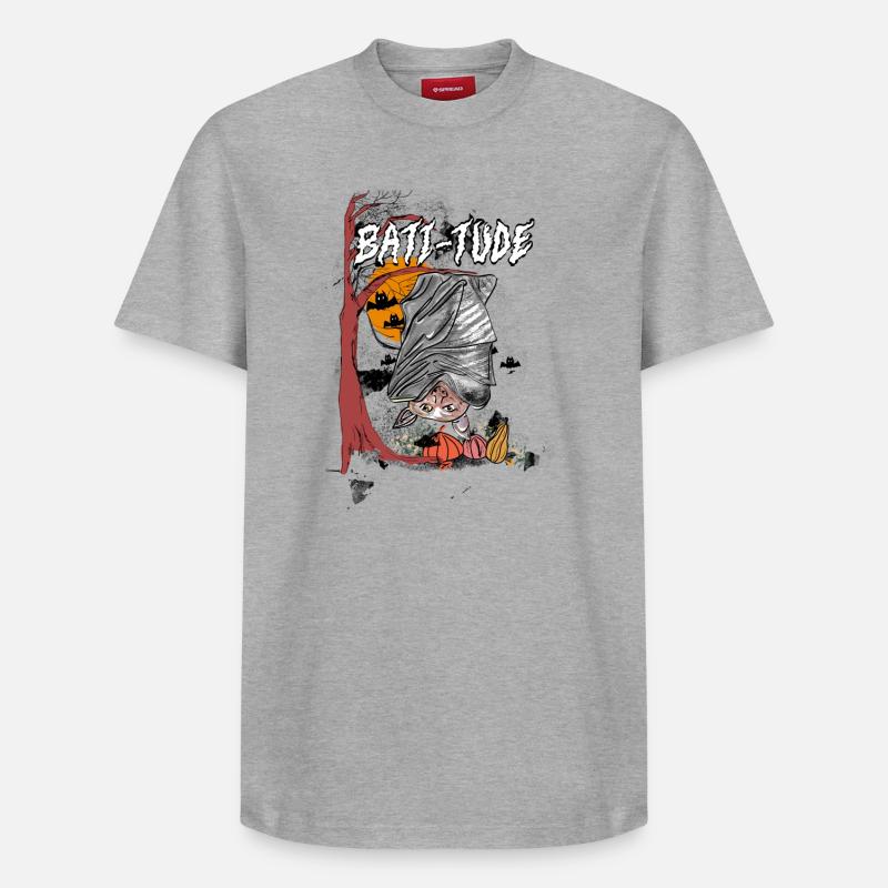 Batt-itude - Relaxed Unisex Supima Cotton T-Shirt – von SPREAD - Grau meliert