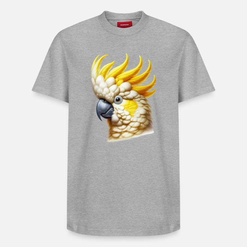 Perroquet cacatoès - T-shirt unisexe décontracté en coton Supima – de SPREAD - gris chiné