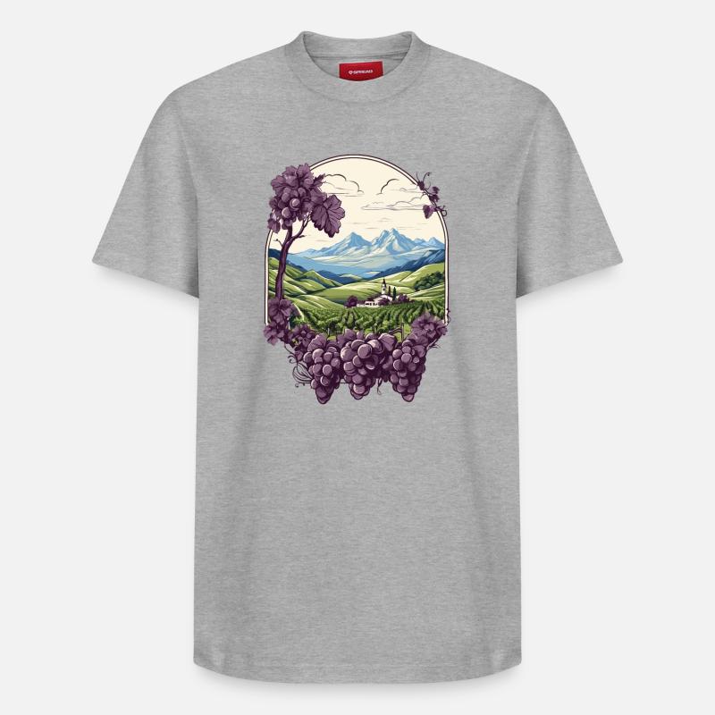 Vignoble - T-shirt unisexe décontracté en coton Supima – de SPREAD - gris chiné