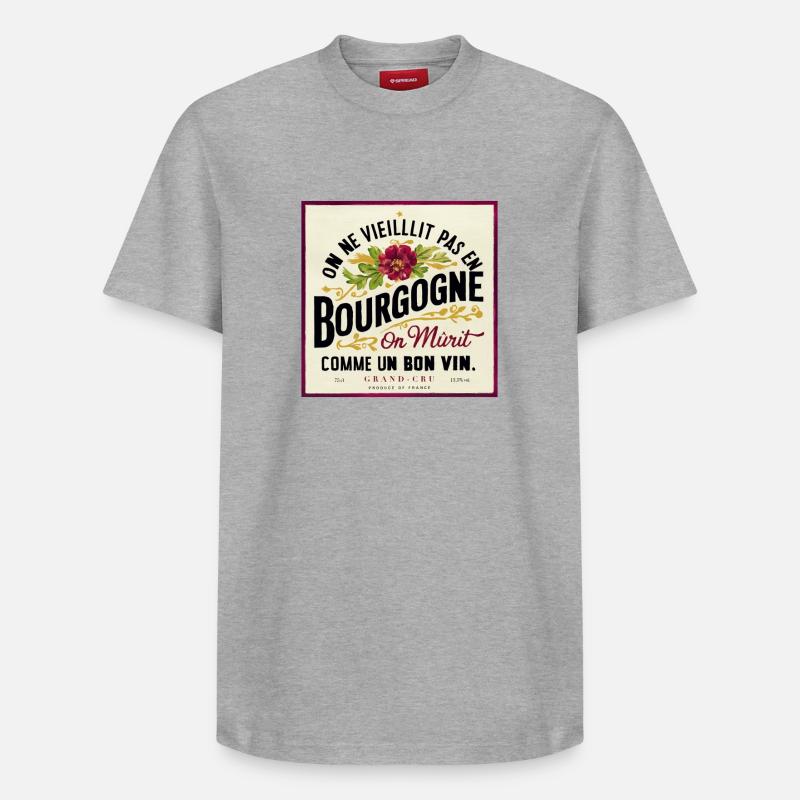 Élixir de Jeunesse Bourguignon - T-shirt unisexe décontracté en coton Supima – de SPREAD - gris chiné