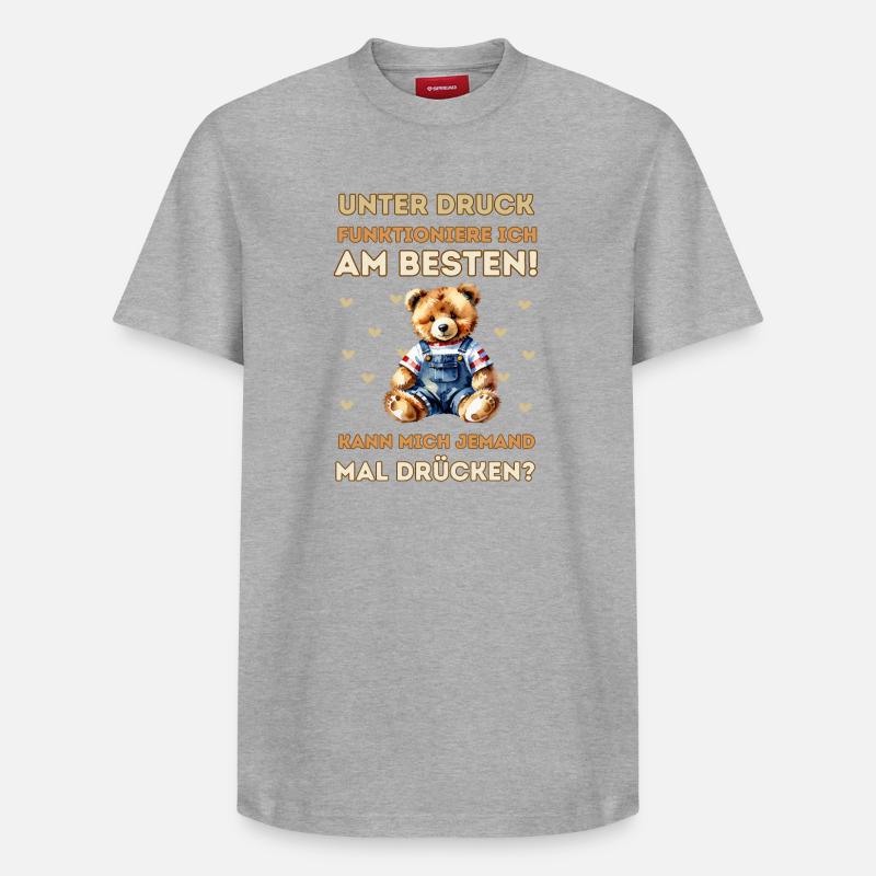 Squeeze Me Teddy - Aquarelle Design - T-shirt unisexe décontracté en coton Supima – de SPREAD - gris chiné