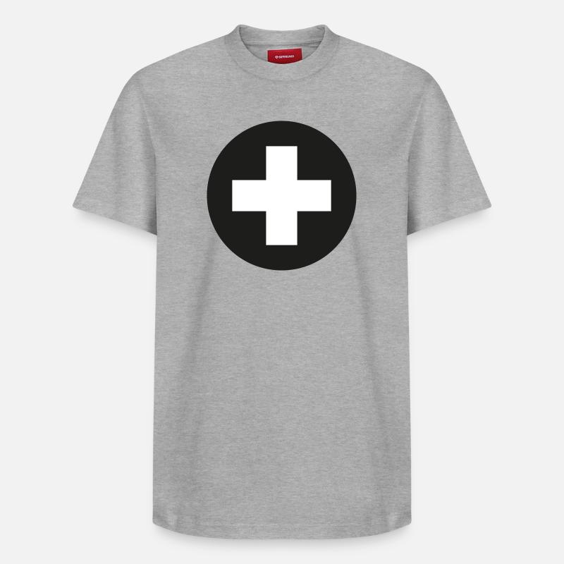 Plus Symbol - Relaxed Unisex Supima Cotton T-Shirt – von SPREAD - Grau meliert