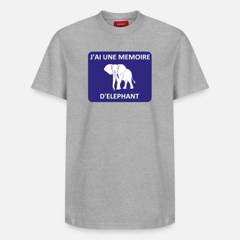 J'ai une mémoire d'éléphant - T-shirt unisexe décontracté en coton Supima – de SPREAD - gris chiné