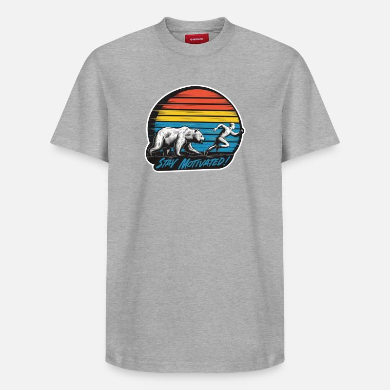 Restez motivé - T-shirt unisexe décontracté en coton Supima – de SPREAD - gris chiné