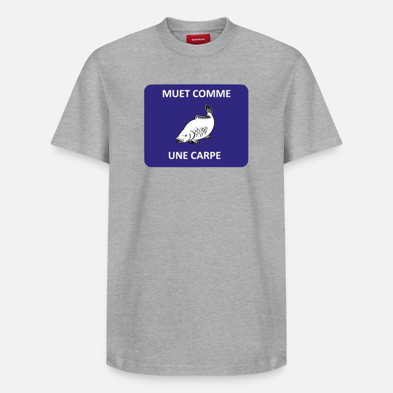 Muet comme une carpe - T-shirt unisexe décontracté en coton Supima – de SPREAD - gris chiné