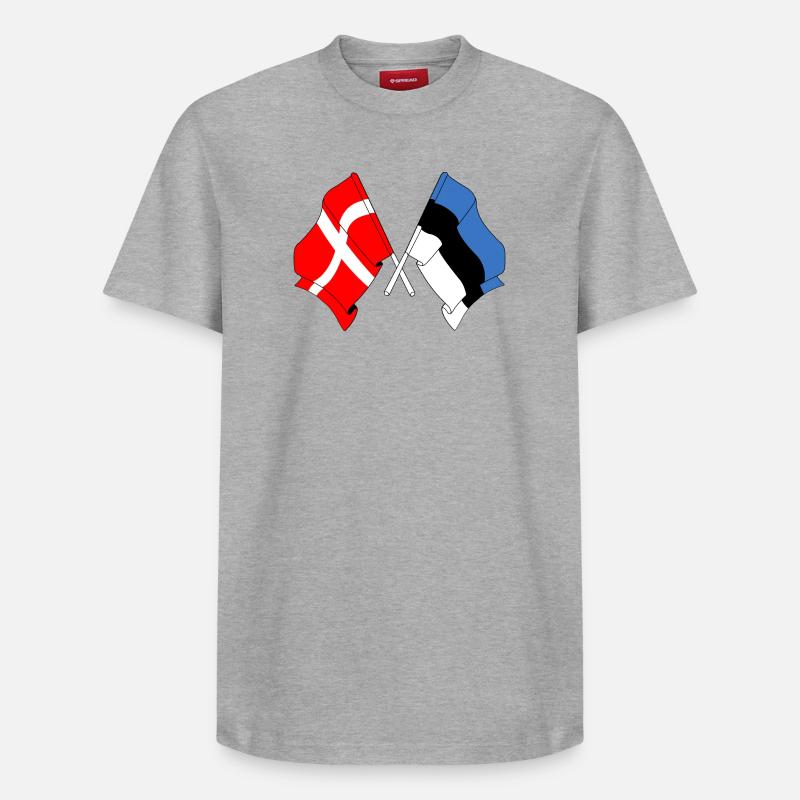 Drapeau Danemark drapeau Estonie - T-shirt unisexe décontracté en coton Supima – de SPREAD - gris chiné