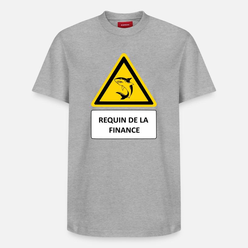 Requin de la finance - T-shirt unisexe décontracté en coton Supima – de SPREAD - gris chiné