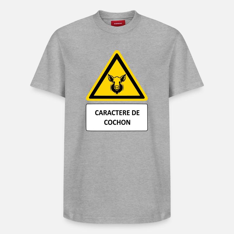 Schwein-Charakter - Relaxed Unisex Supima Cotton T-Shirt – von SPREAD - Grau meliert