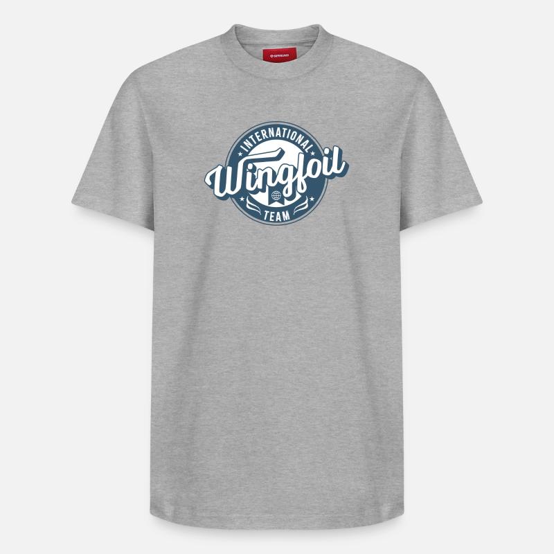 Équipe internationale de wingfoil - T-shirt unisexe décontracté en coton Supima – de SPREAD - gris chiné