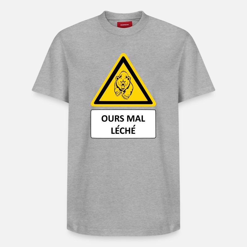 Ours mal léché - T-shirt unisexe décontracté en coton Supima – de SPREAD - gris chiné