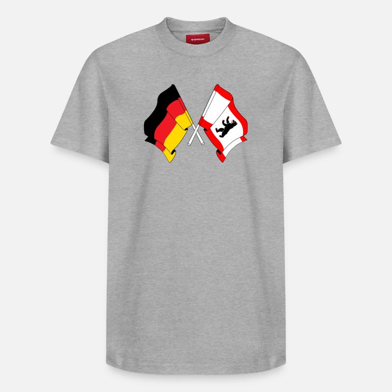 Drapeau Allemagne, Berlin - T-shirt unisexe décontracté en coton Supima – de SPREAD - gris chiné