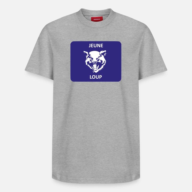 Jeune loup - T-shirt unisexe décontracté en coton Supima – de SPREAD - gris chiné