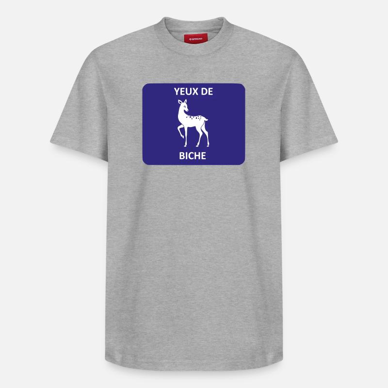 Yeux de biche - T-shirt unisexe décontracté en coton Supima – de SPREAD - gris chiné