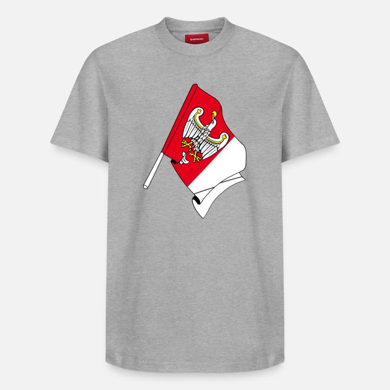 Drapeau Grande Pologne Pologne Pologne - T-shirt unisexe décontracté en coton Supima – de SPREAD - gris chiné