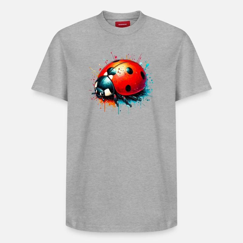 Marienkäfer - Relaxed Unisex Supima Cotton T-Shirt – von SPREAD - Grau meliert