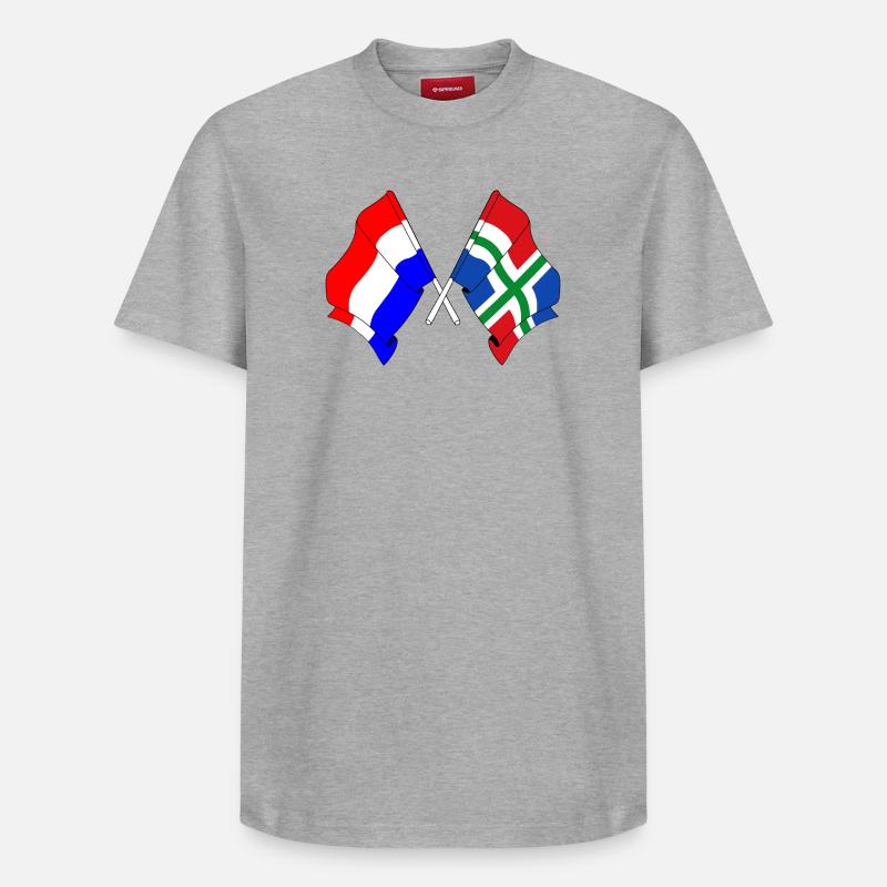 Drapeau Pays-Bas, Groningue - T-shirt unisexe décontracté en coton Supima – de SPREAD - gris chiné