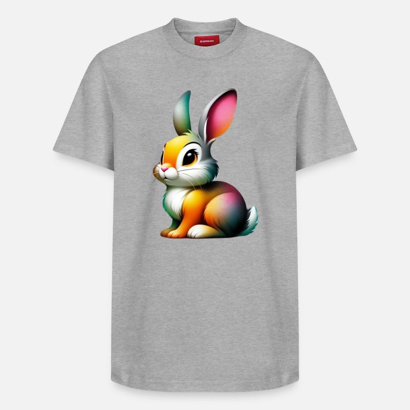 Lapin - T-shirt unisexe décontracté en coton Supima – de SPREAD - gris chiné