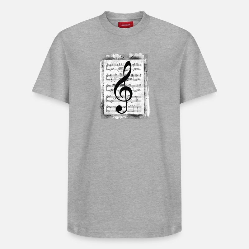 Musique de note de musique - T-shirt unisexe décontracté en coton Supima – de SPREAD - gris chiné