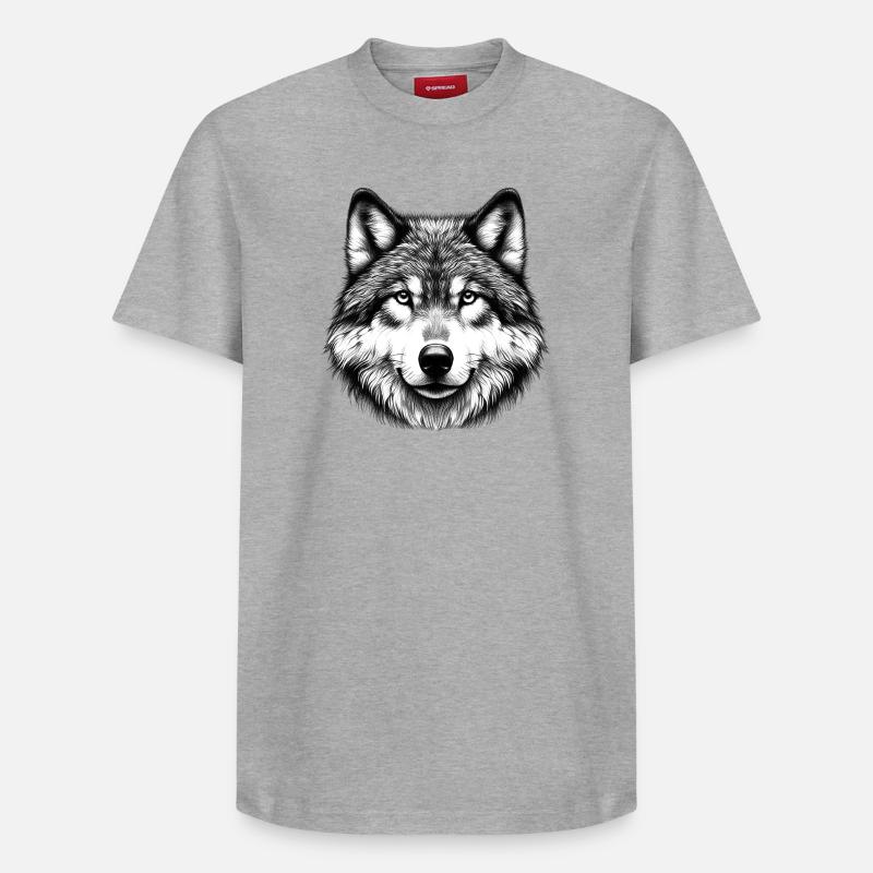 Wolf - Relaxed Unisex Supima Cotton T-Shirt – von SPREAD - Grau meliert