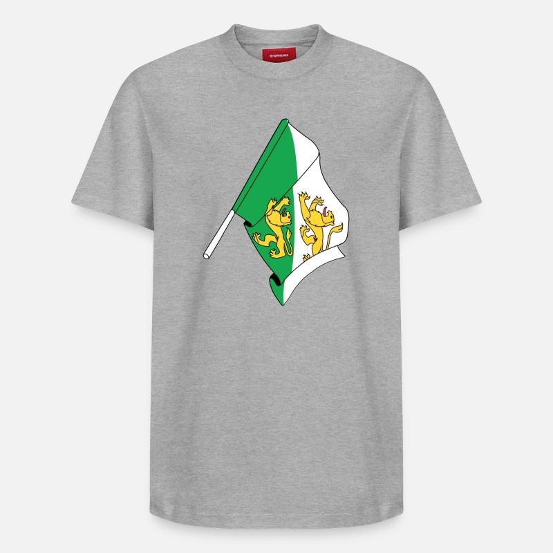 Drapeau : Thurgovie, Suisse - T-shirt unisexe décontracté en coton Supima – de SPREAD - gris chiné