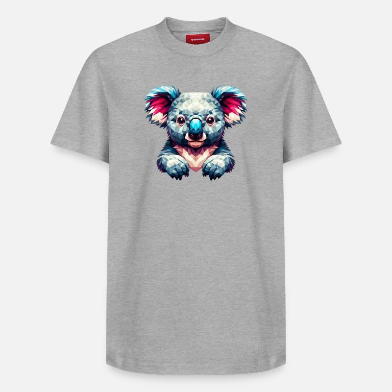 Polygonaler Koala - Relaxed Unisex Supima Cotton T-Shirt – von SPREAD - Grau meliert
