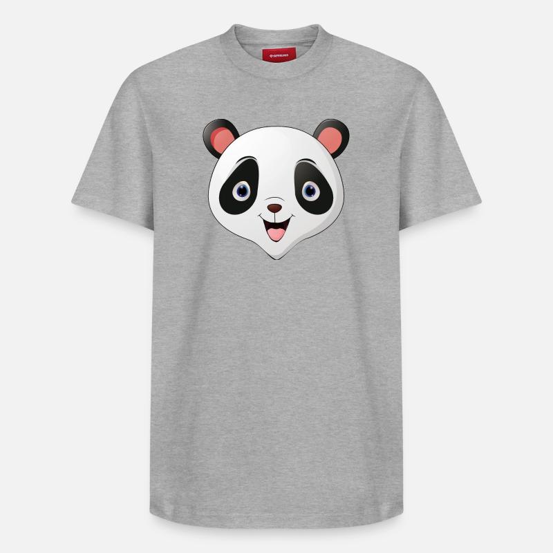 Panda face - Relaxed Unisex Supima Cotton T-Shirt – von SPREAD - Grau meliert