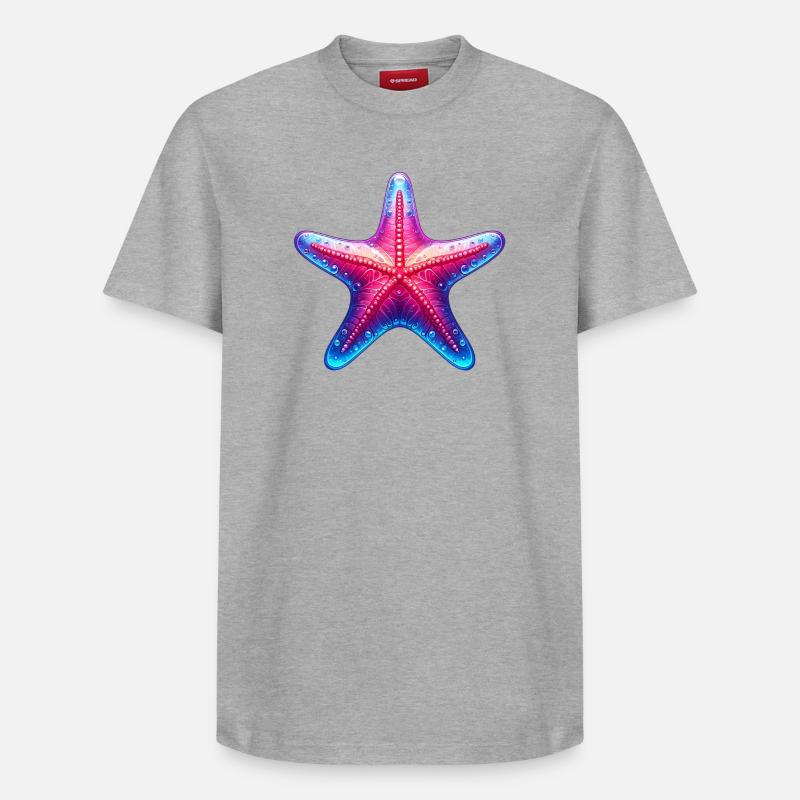 Étoile de mer - T-shirt unisexe décontracté en coton Supima – de SPREAD - gris chiné