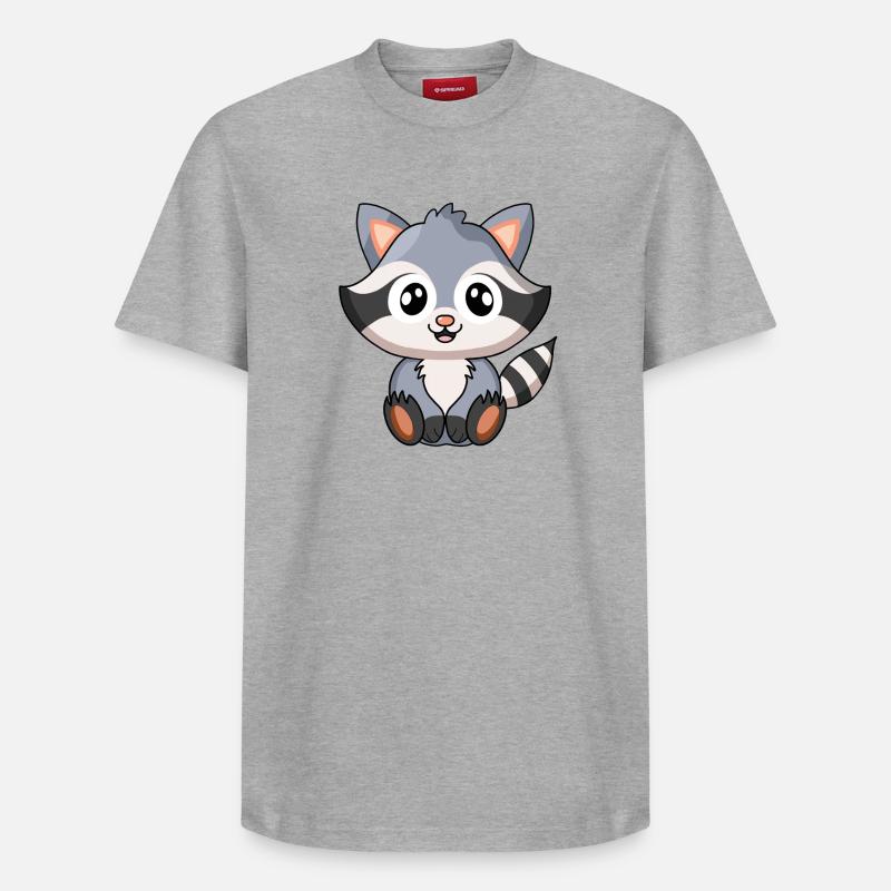 Raton laveur - T-shirt unisexe décontracté en coton Supima – de SPREAD - gris chiné
