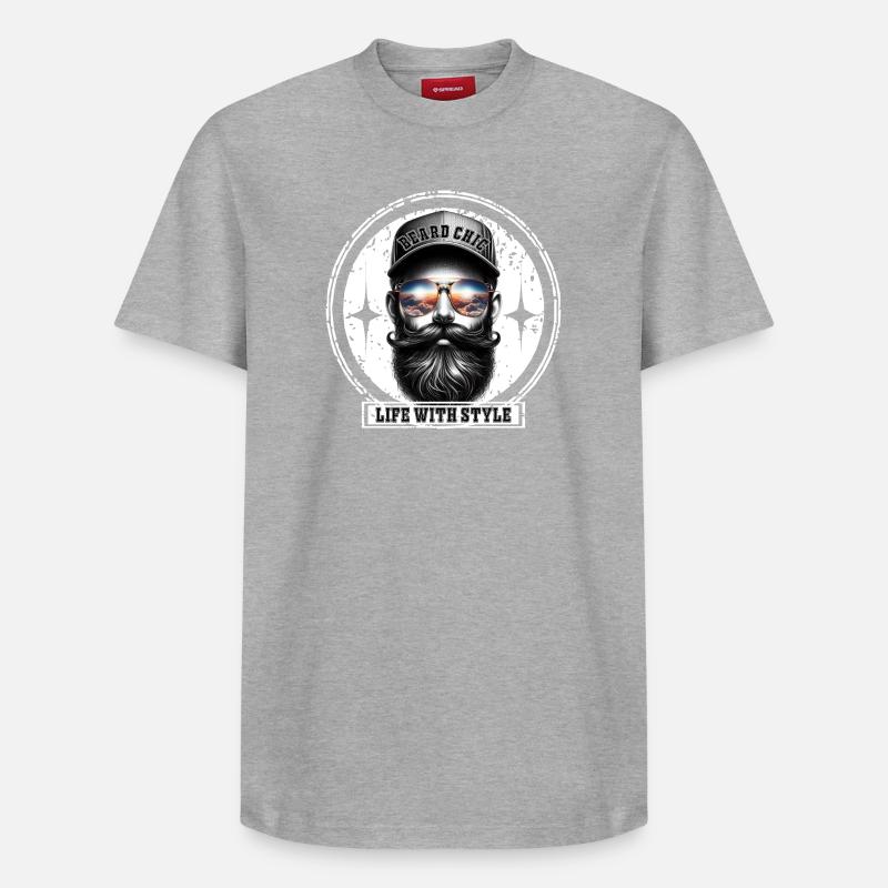 Beard Chic Crépuscule - Relaxed Unisex Supima Cotton T-Shirt – von SPREAD - Grau meliert