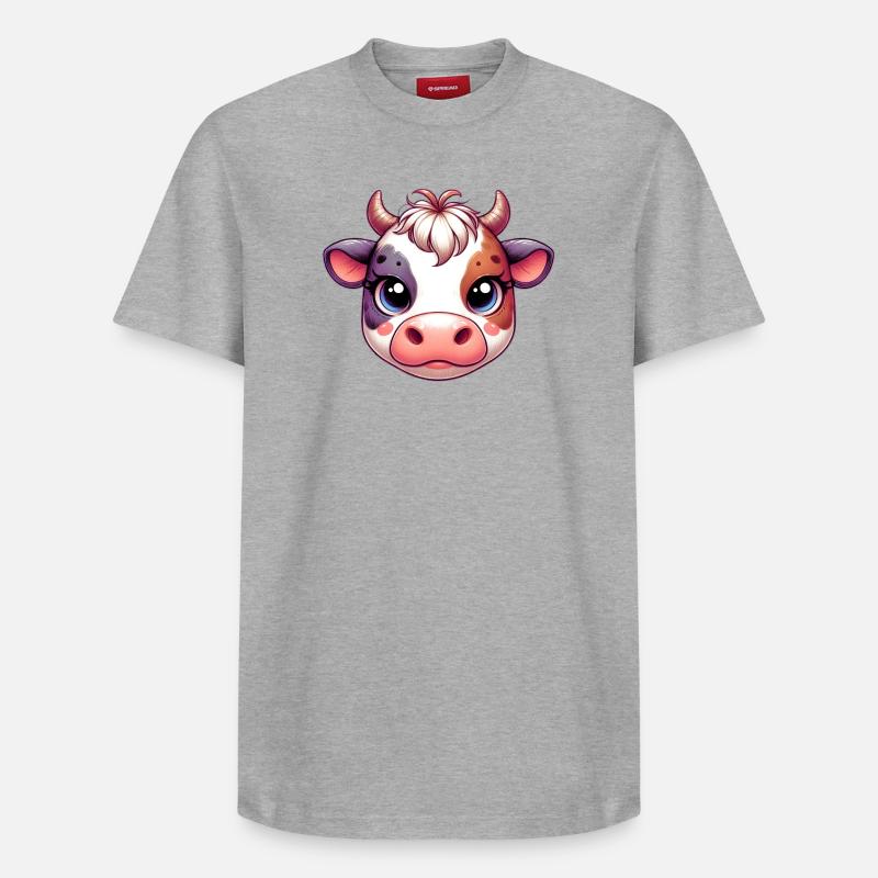 Kuh - Relaxed Unisex Supima Cotton T-Shirt – von SPREAD - Grau meliert