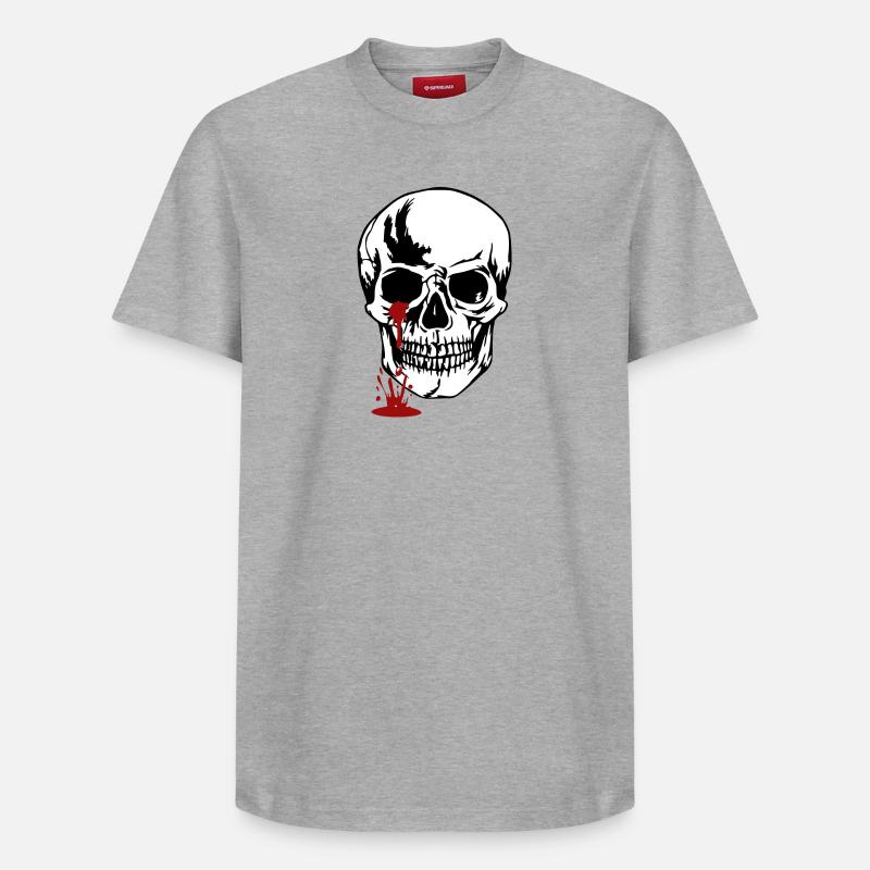 Tête de mort - T-shirt unisexe décontracté en coton Supima – de SPREAD - gris chiné