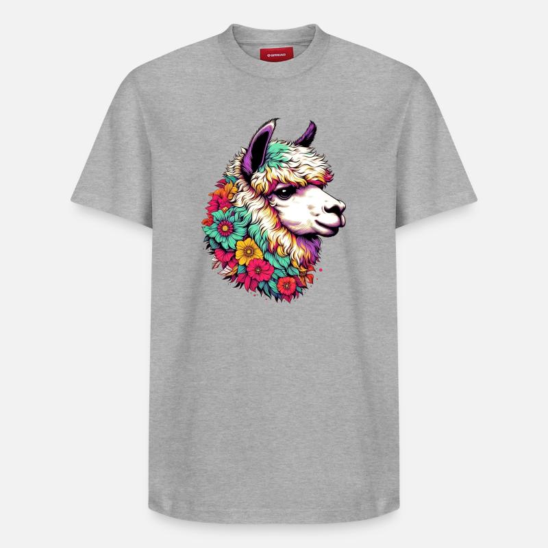 Alpaga - T-shirt unisexe décontracté en coton Supima – de SPREAD - gris chiné
