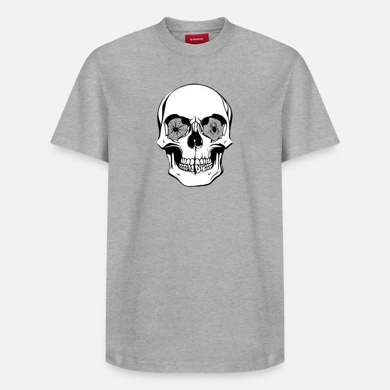Crâne - T-shirt unisexe décontracté en coton Supima – de SPREAD - gris chiné