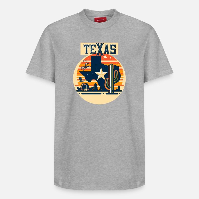 TEXAS - T-shirt unisexe décontracté en coton Supima – de SPREAD - gris chiné