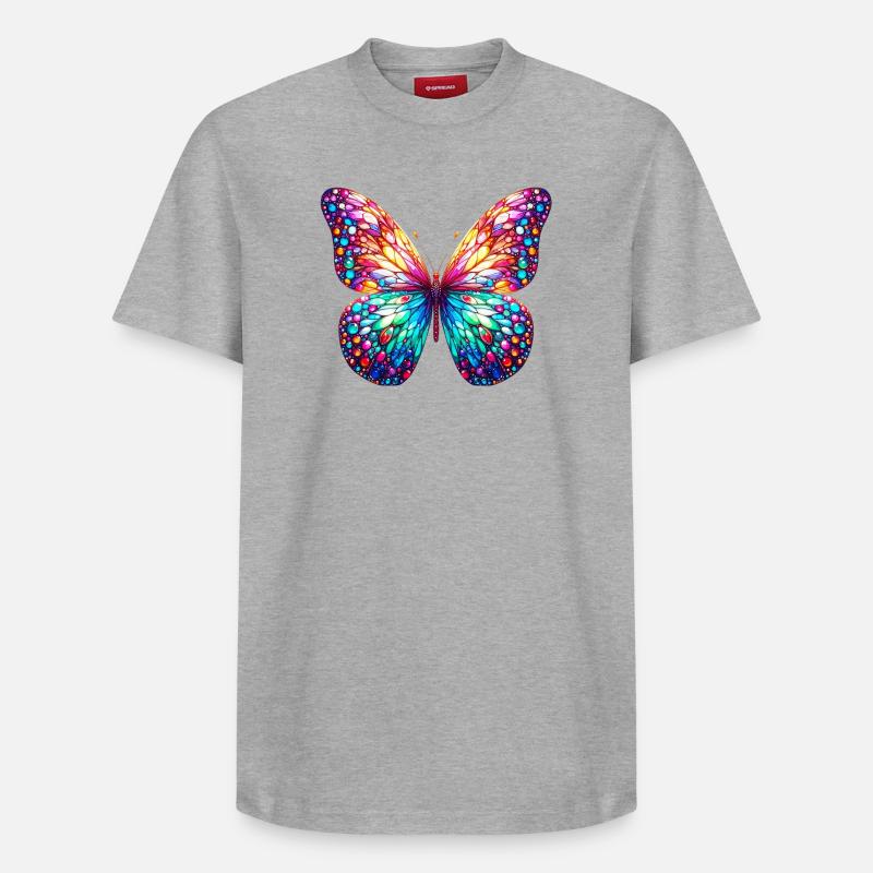 Papillon - T-shirt unisexe décontracté en coton Supima – de SPREAD - gris chiné