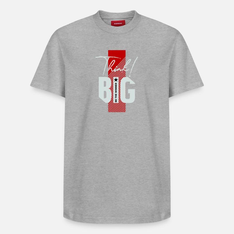 Think big! - Relaxed Unisex Supima Cotton T-Shirt – von SPREAD - Grau meliert