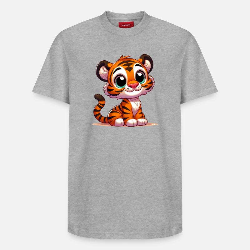 Tigre - T-shirt unisexe décontracté en coton Supima – de SPREAD - gris chiné