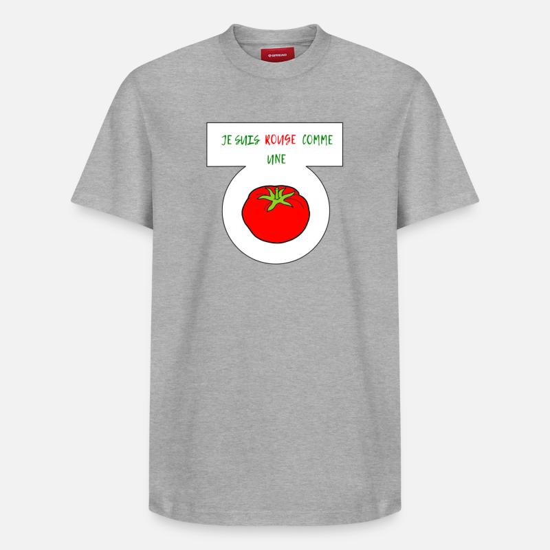 Rouge comme une tomate - T-shirt unisexe décontracté en coton Supima – de SPREAD - gris chiné