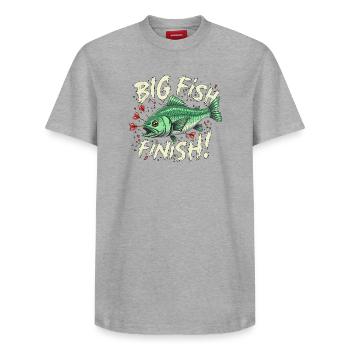 Darts big fFish finish Dart High Finish 170 - Relaxed Unisex Supima Cotton T-Shirt – von SPREAD - Grau meliert - Vorne - AI Model Female 172 dark (172cm) & AI Model Male 185 dark (185cm)
