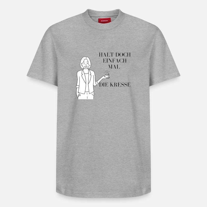 Illustration Tenir le cresson - T-shirt unisexe décontracté en coton Supima – de SPREAD - gris chiné
