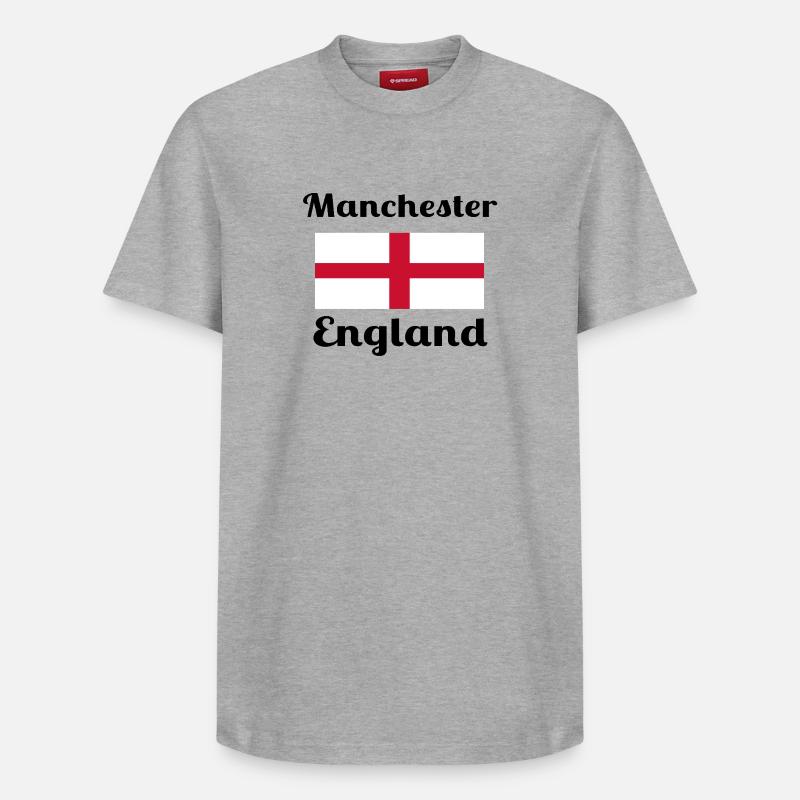 Manchester, Angleterre - Imprimés élégants - T-shirt unisexe décontracté en coton Supima – de SPREAD - gris chiné